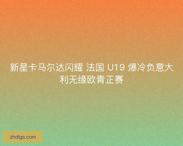 新星卡马尔达闪耀 法国 U19 爆冷负意大利无缘欧青正赛