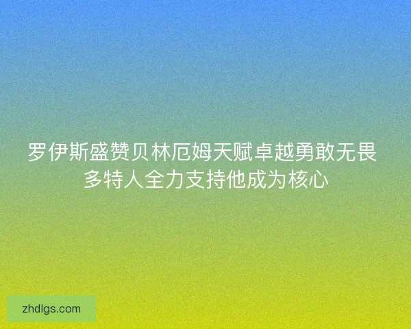 罗伊斯盛赞贝林厄姆天赋卓越勇敢无畏 多特人全力支持他成为核心