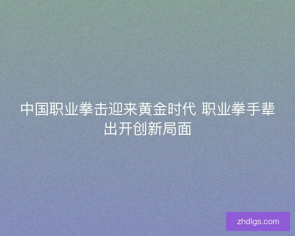 中国职业拳击迎来黄金时代 职业拳手辈出开创新局面 中国职业拳击迎来黄金时代 职业拳手辈出开创新局面